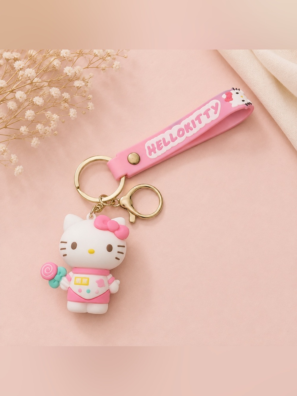 Hello Kitty Silicone Keychain Wristlet (Lollipop)